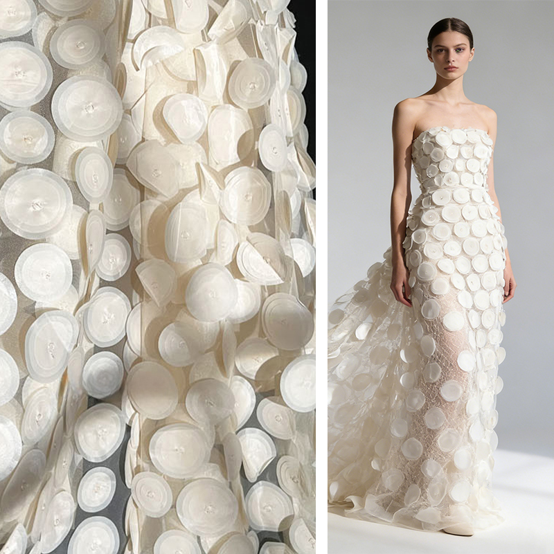 Crystal Mesh Fabric - 3D многослойная круглая огранка, перспективная сетчатая