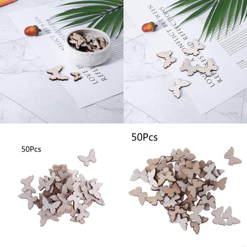 Christmas Craft Embellishment - 50 шт для формы бабочки деревянные