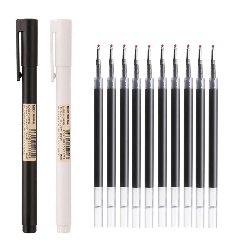 0,5 мм черная/белая гелевая ру – обзор и цена Muji Stationery Gel Pen
