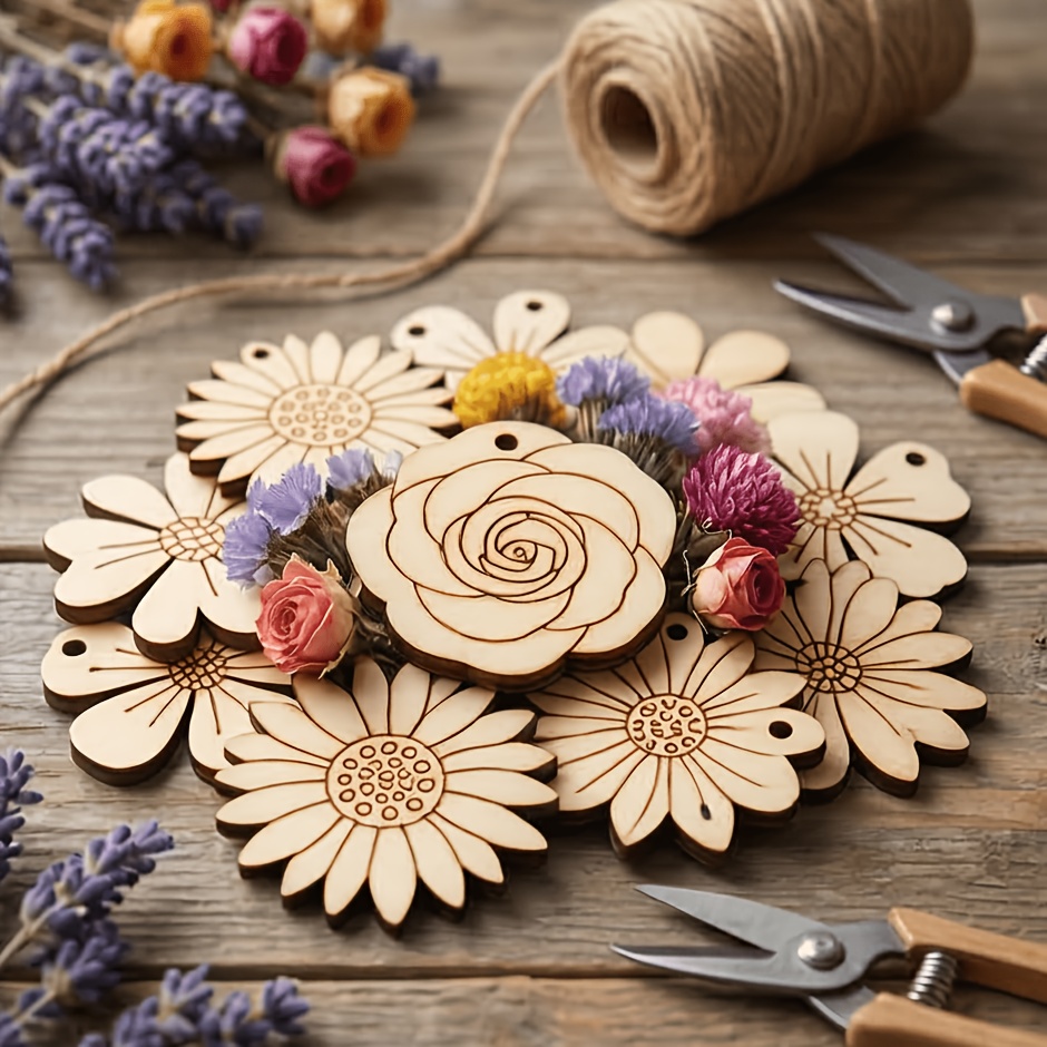 Набор из 50 деревянных срезов  – обзор и цена Easter Craft Embellishment Set