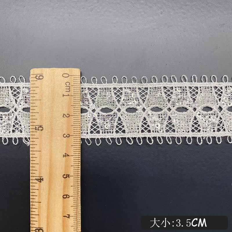 Ткань для шитья, с пайетками,  – обзор и цена Lace Ribbon Trim